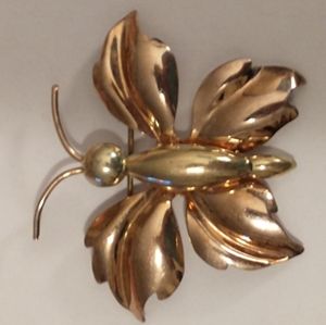 Vintage metal butterfly pendant and brooch/pin